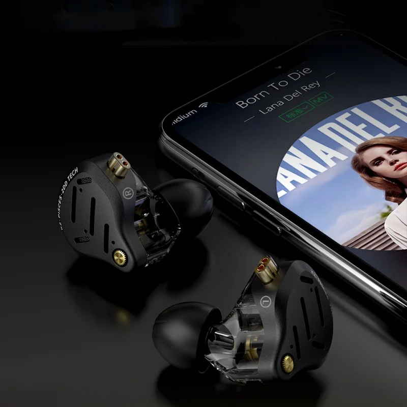 KZ Pisces 2DD سماعات محرك ديناميكي قابل للتعديل سماعات أذن HIFI داخل الأذن سماعات ألعاب سلكية 2PIN 3.5 مللي متر كابل توصيل من النوع c #3