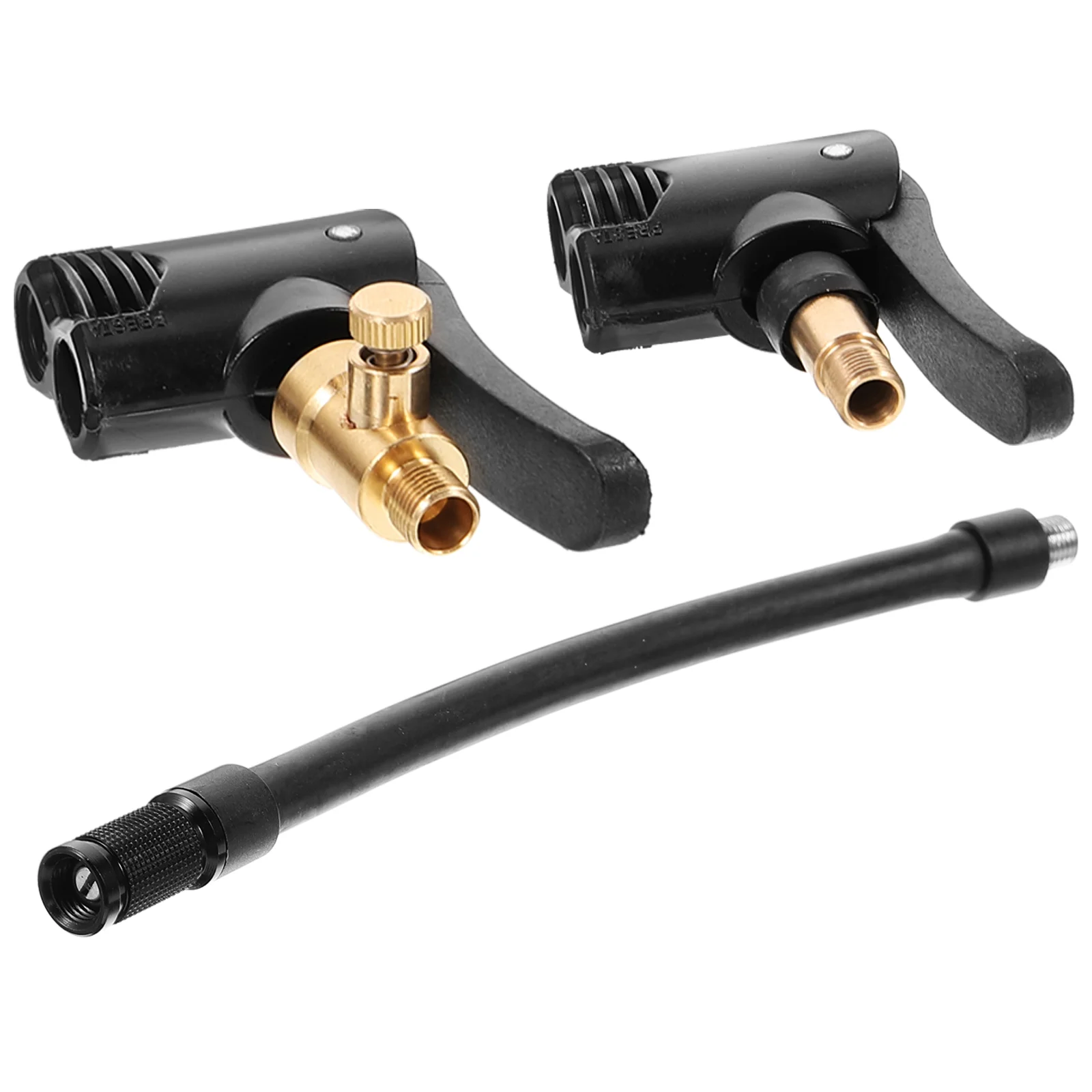 2 Pcs Car Air Pump Conversion Nozzle Two-in- Screw-on Adapter Quick-clamp Quick-connect American Method Cars Clip