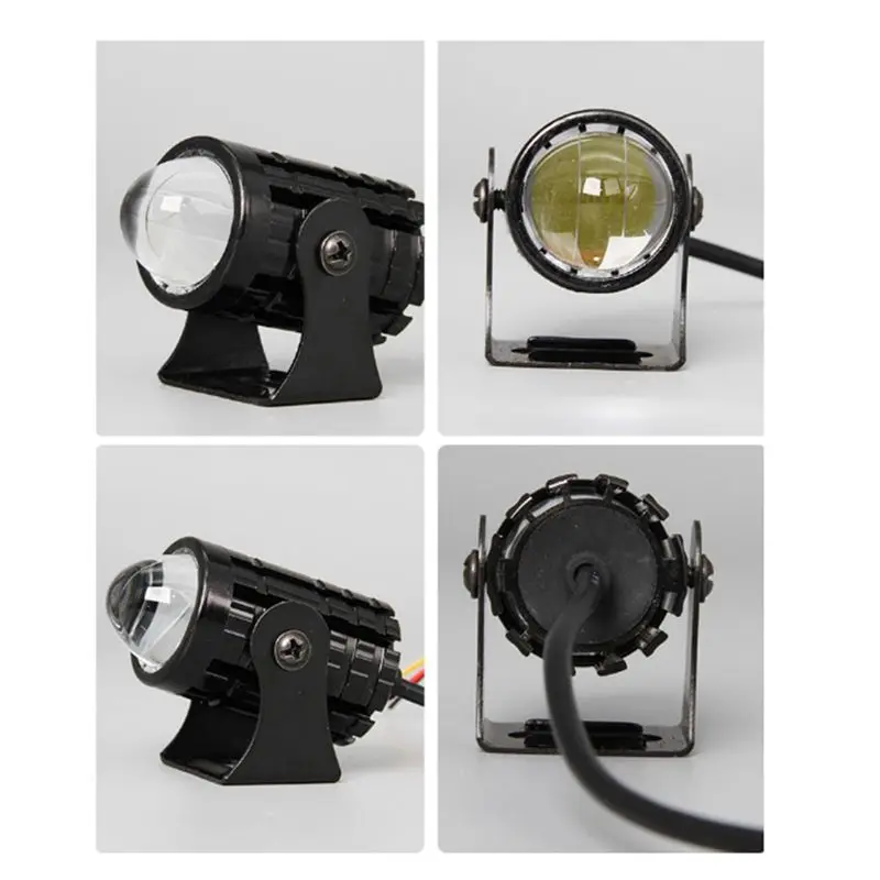 Leading-Edge-Motorcycle High Power Lens Spotlight 6000K LED Dual Color External Spotlights 8-80V Headlights With Switch