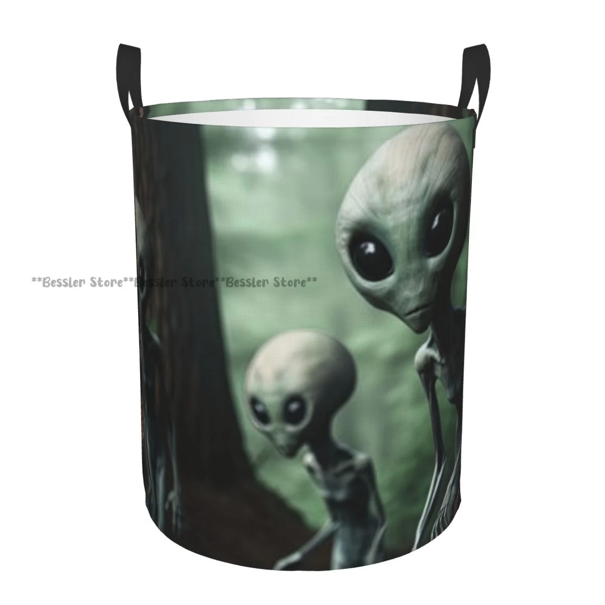 Aliens In The Forest Laundry Basket Folding Dirty Clothes Toys Storage Bucket Household