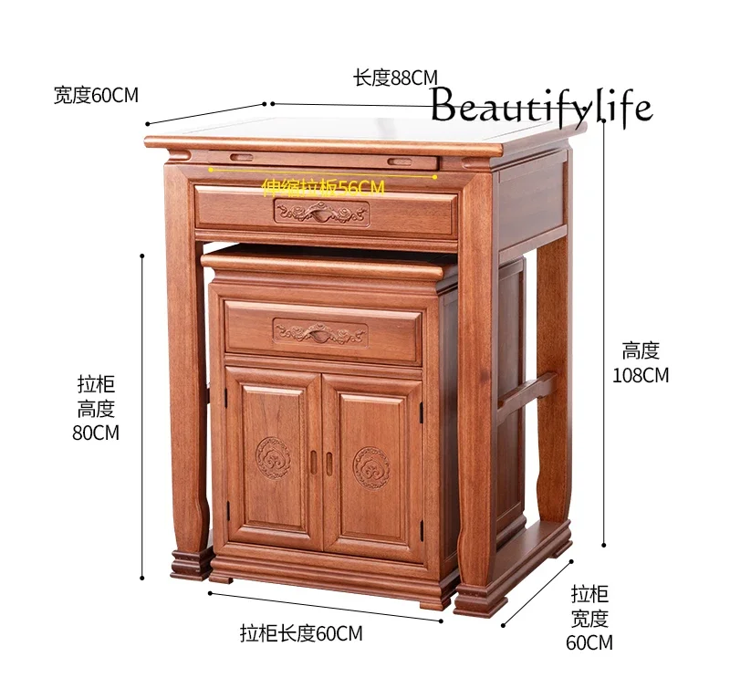 Nordic medieval style solid wood altar cabinet, living room Buddha statue desk, Buddhist niche