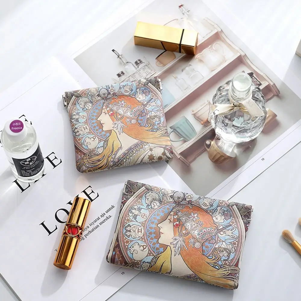 

Self-closing Small Item Bag Money Bags Oil Painting Lipstick Cosmetic Bag Coin Purse Leaf Spring Bag Women Change Storage Bag