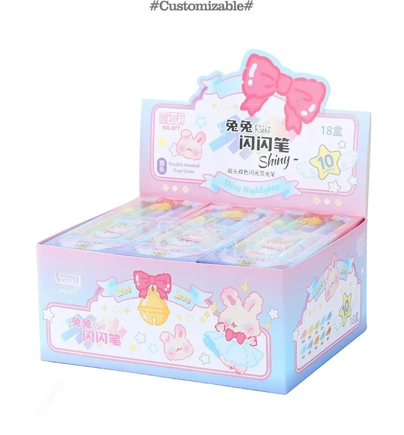 10 Farben ästhetische Stern Glitter Text marker glänzende Sammelalbum Gekritzel Stifte Notebook Highlight Marker Stift Kawaii Kinder Briefpapier – Detail 8