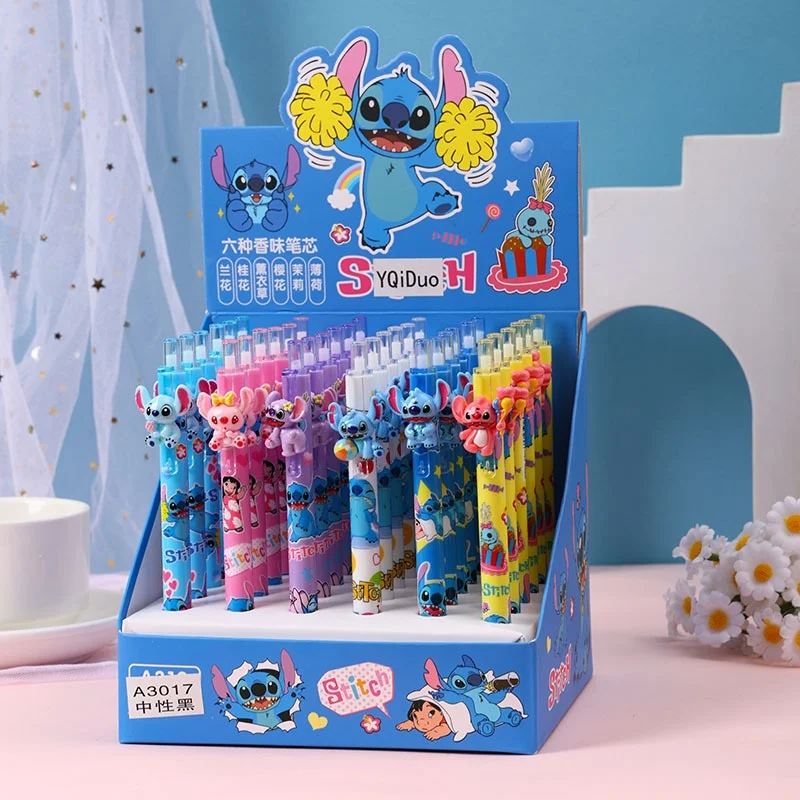 

36 шт./лот Kawaii Stitch Press гелевая ручка милые 0,5 мм черные чернила ручки для подписи канцелярские принадлежности подарок школьные письменные принадлежности