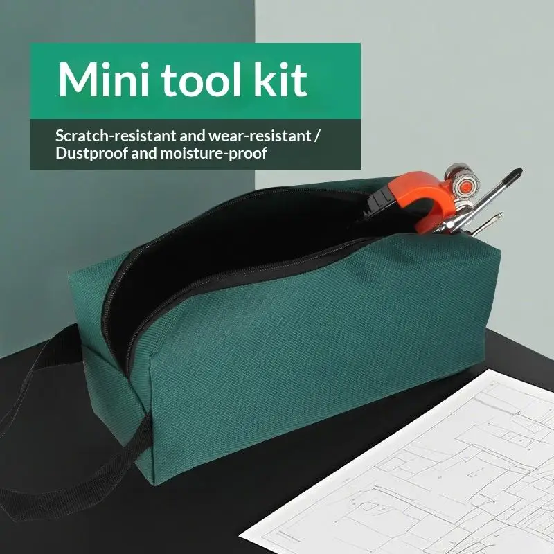 Compact Hand Tool Bag Thick Canvas Storage Pouch for Screwdriver Wrench Small Tools Suitable for Student DIY Craft Use
