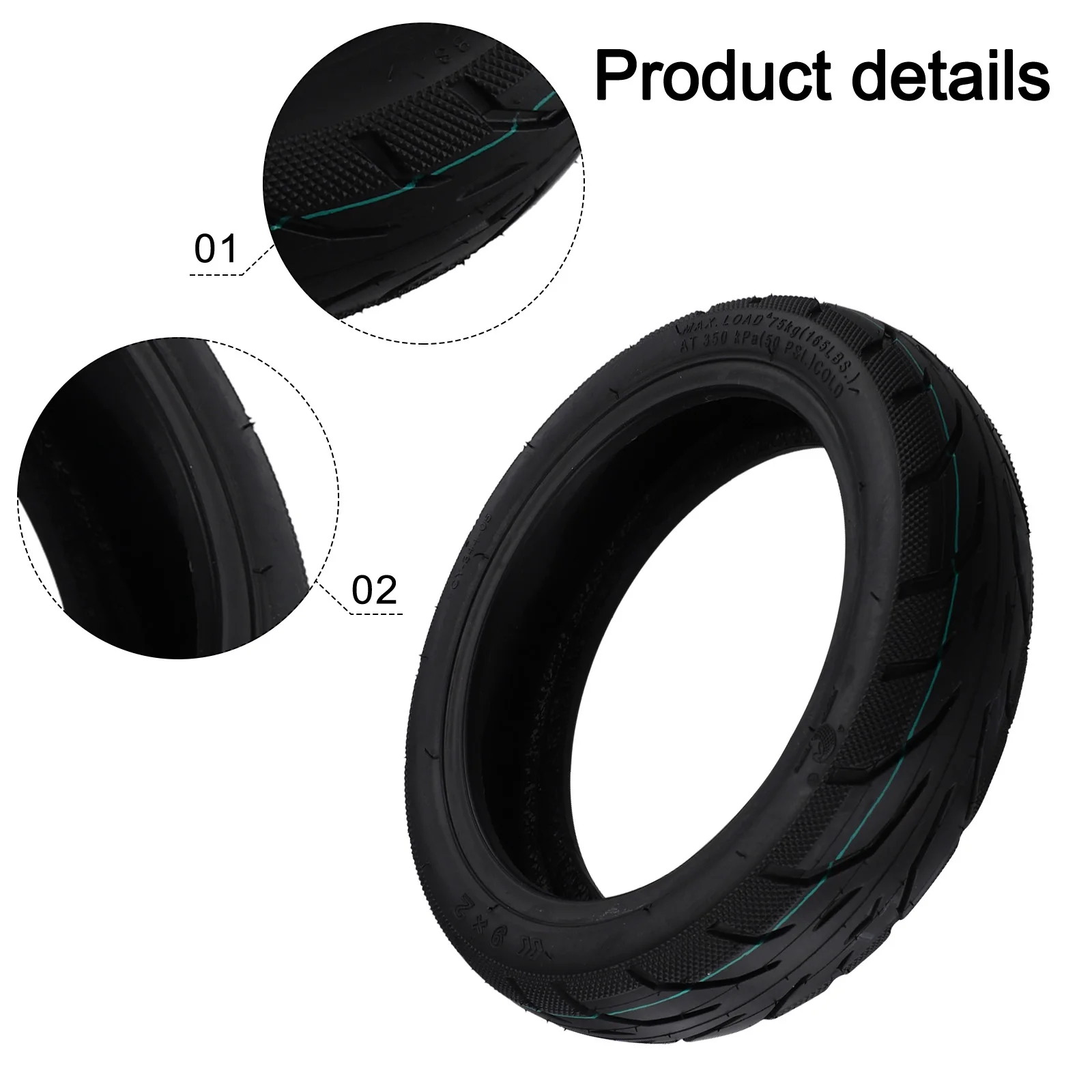 

9 Inch 9x2 Tubeless Tire For For M365/Pro Electric Scooter Designed For For Long term Use with Automatic Repair Function