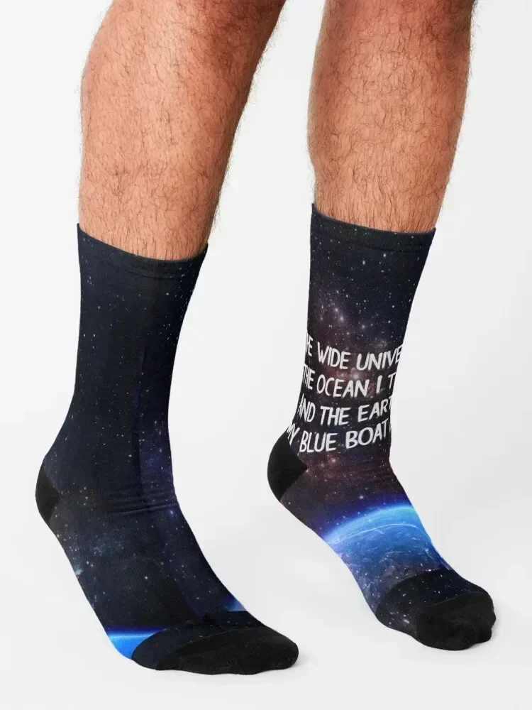 UU The Earth is My Blue Boat Home Socks Children's halloween Heating sock sports stockings Socks For Girls Men's