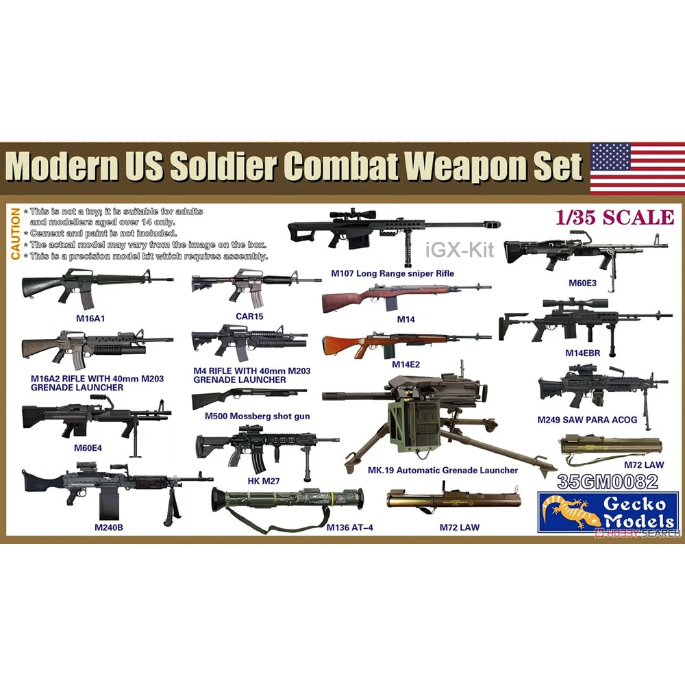 Gecko 35GM0082 1/35 Modern US Soldier Combat Set Scenery Miniatures Plastic Building Hobby Craft Assembly Model Kit