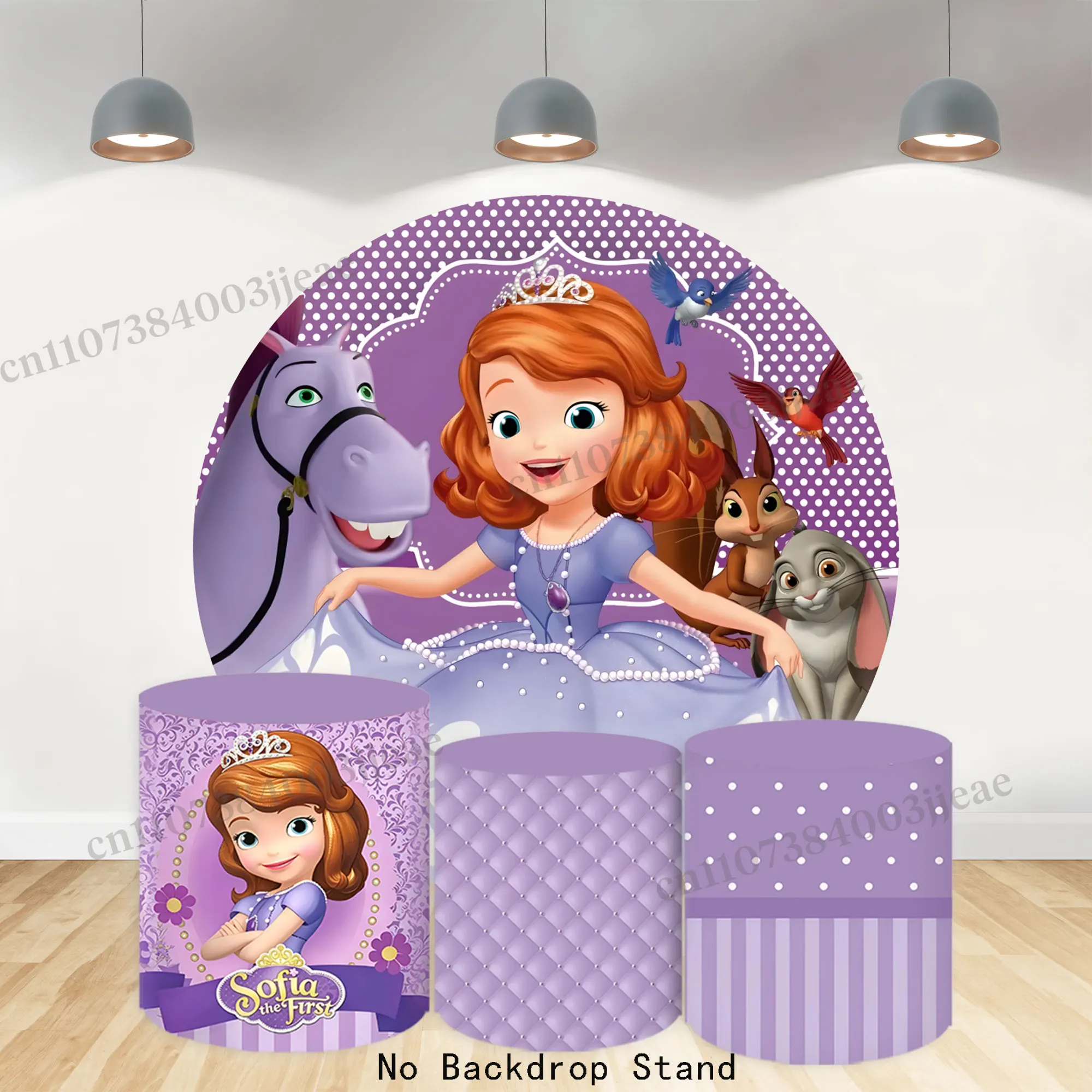 Fondo Redondo de Sofía la Primera para el Primer Cumpleaños de Bebé, Decoración para Fiestas de Niñas, Fondos para Fotografía, Cubiertas de Cilindros, Pancarta Fotográfica