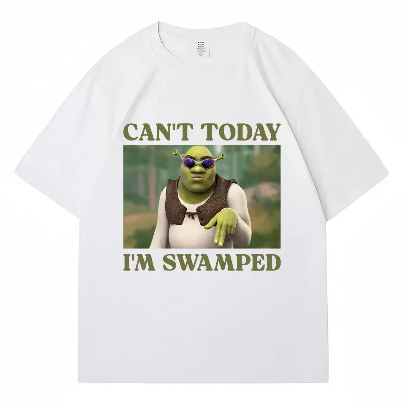 Funny Can't Today I'm Swamped Graphic T Shirt Men Women Oversized Vintage Short Sleeve Cotton Casual Summer T-shirts Streetwear