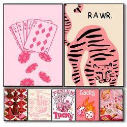1PC Retro pink art  Poster Paper Print Home Living Room Bedroom Entrance Bar Restaurant Cafe Art Painting Decoration