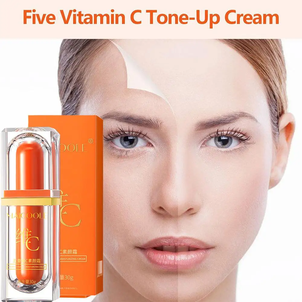 Vitamin C Face Cream Whitening VC Five Tone Up Moisturizer Care Anti Essence Spots Brightening Skin Remover Pimple Aging Wr P9S1