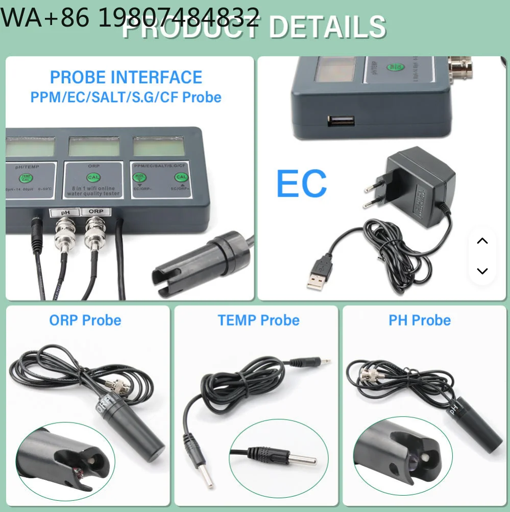 8-in-1 WiFi Seawater Salinity - Planted Aquarium Ph ulasan dan harga