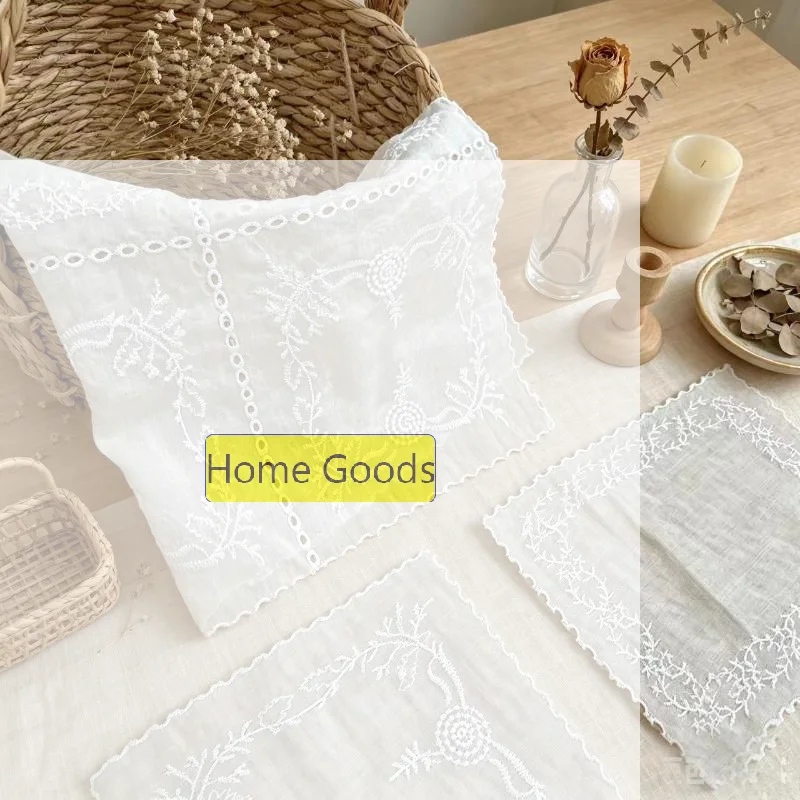 New Flower Lace Placemats Soft Lightweight Table Cup Mat Square French Cloth Napkins Table Home Decoration