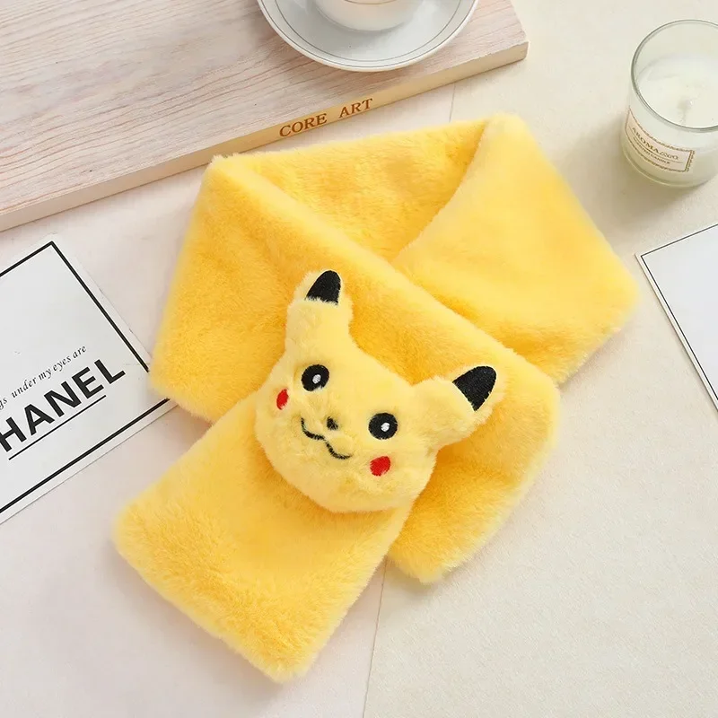 Bonito pokemon pikachu senhoras cachecol kawaii dos desenhos animados anime moda macio inverno crianças pelúcia quente lenço menina & criança presentes de férias