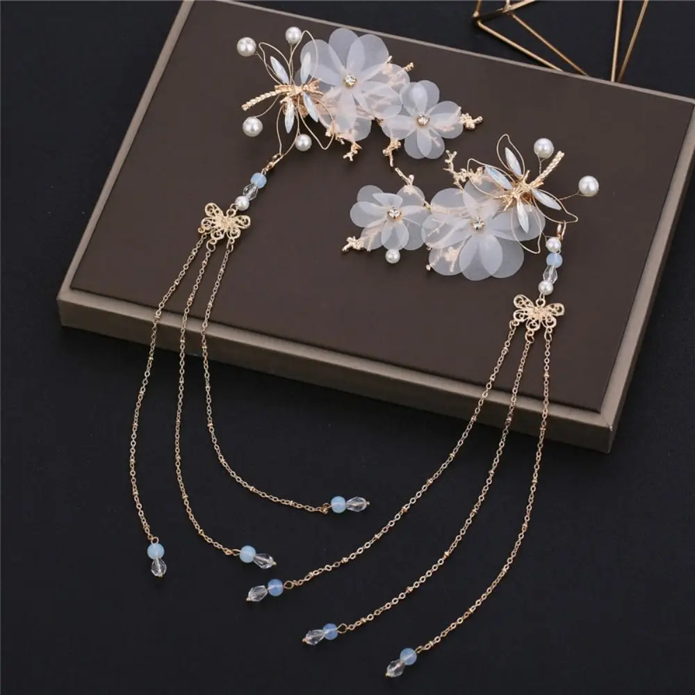 Charming Alloy Chinese Decorative Hair Clip Multicolor Chinese Style Tassel Headwear Butterfly Shaped Ancient Hairpins