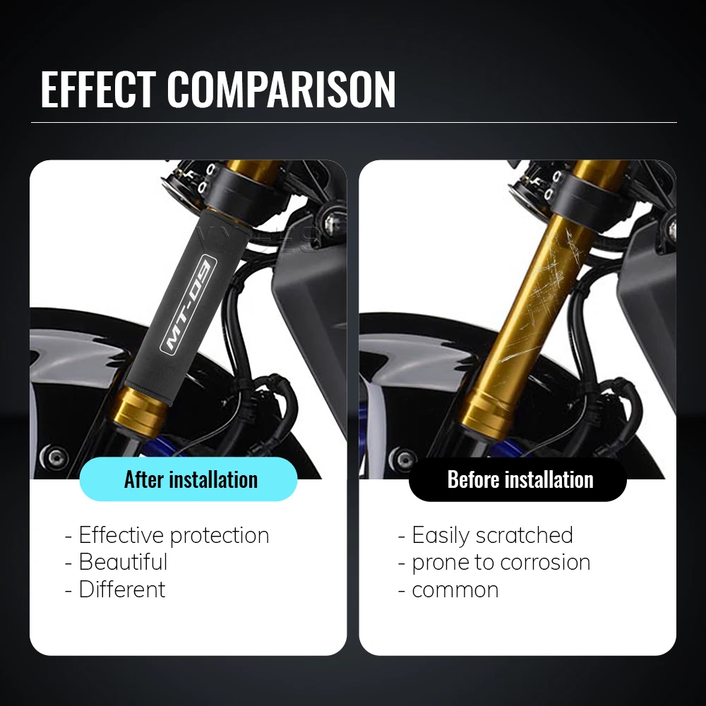 自転車フォーク保護カバー,衝撃吸収,防塵,ヤマハMT-10,mt10,MT-09,mt09,mt03,MT-03, MT-125,mt125