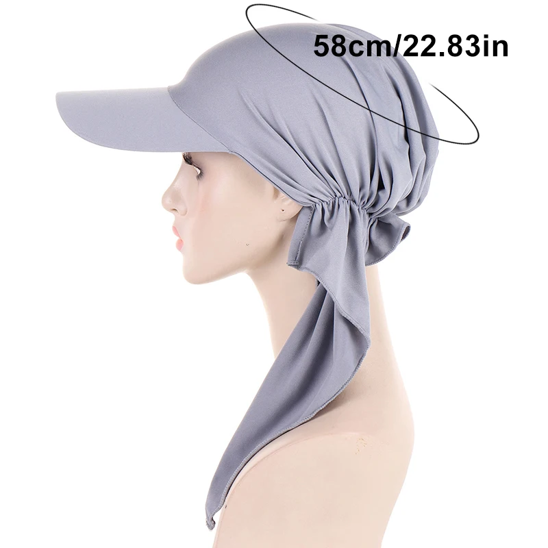 2024 Summer Outdoor Caps for Women Headscarf Muslim Turban Hats Casual Breathable Head Scarves Caps Islamic Clothing Turban Cap