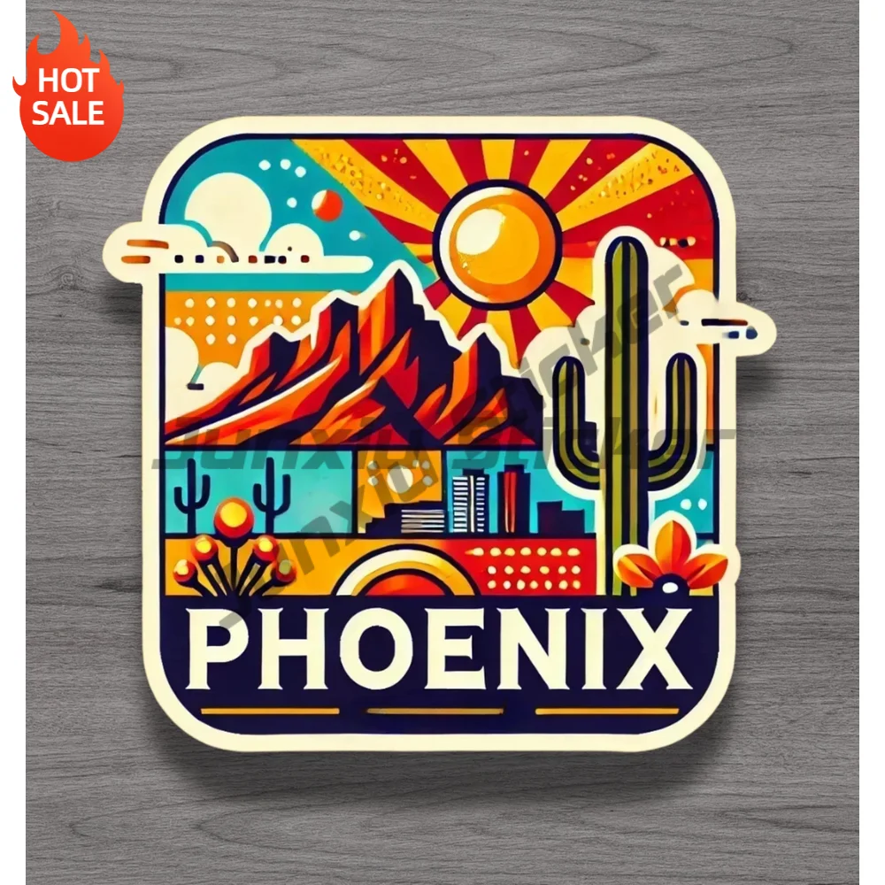 Phoenix Arizona Travel Souvenir Vinyl Sticker For Laptop And Suitcase Self Adhesive Decal