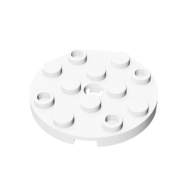 10pcs Compatible MOC Brick Parts 60474 Plate Round 4 x 4 with Pin Hole Building Block Particle DIY Kid Puzzle Brain Toy Gift