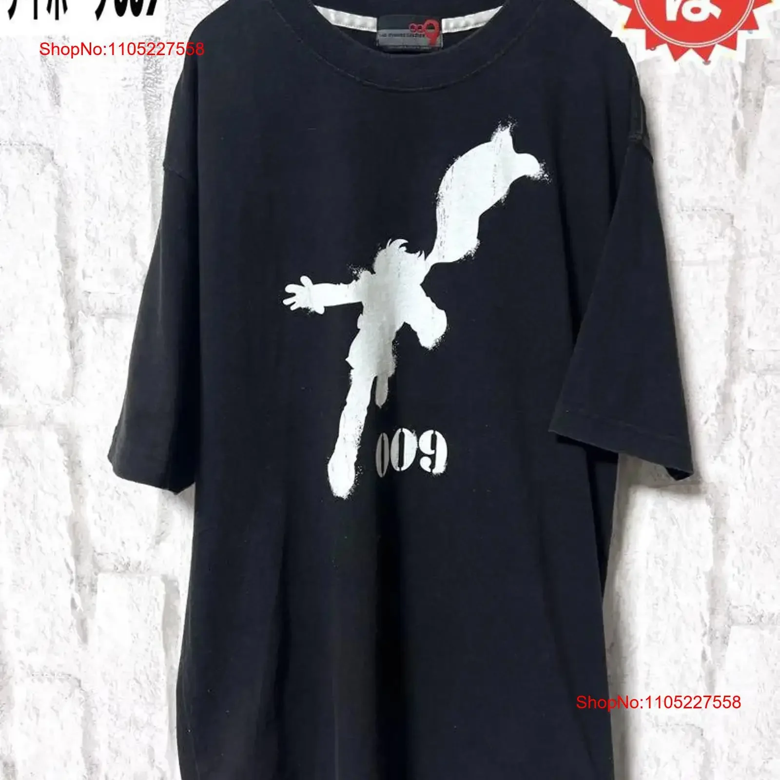 Vintage 00s Cyborg 009 Fade T shirt Shotaro Ishinomori vintage Washed Top For Everyday Wear Stylish Stretched homme Soft