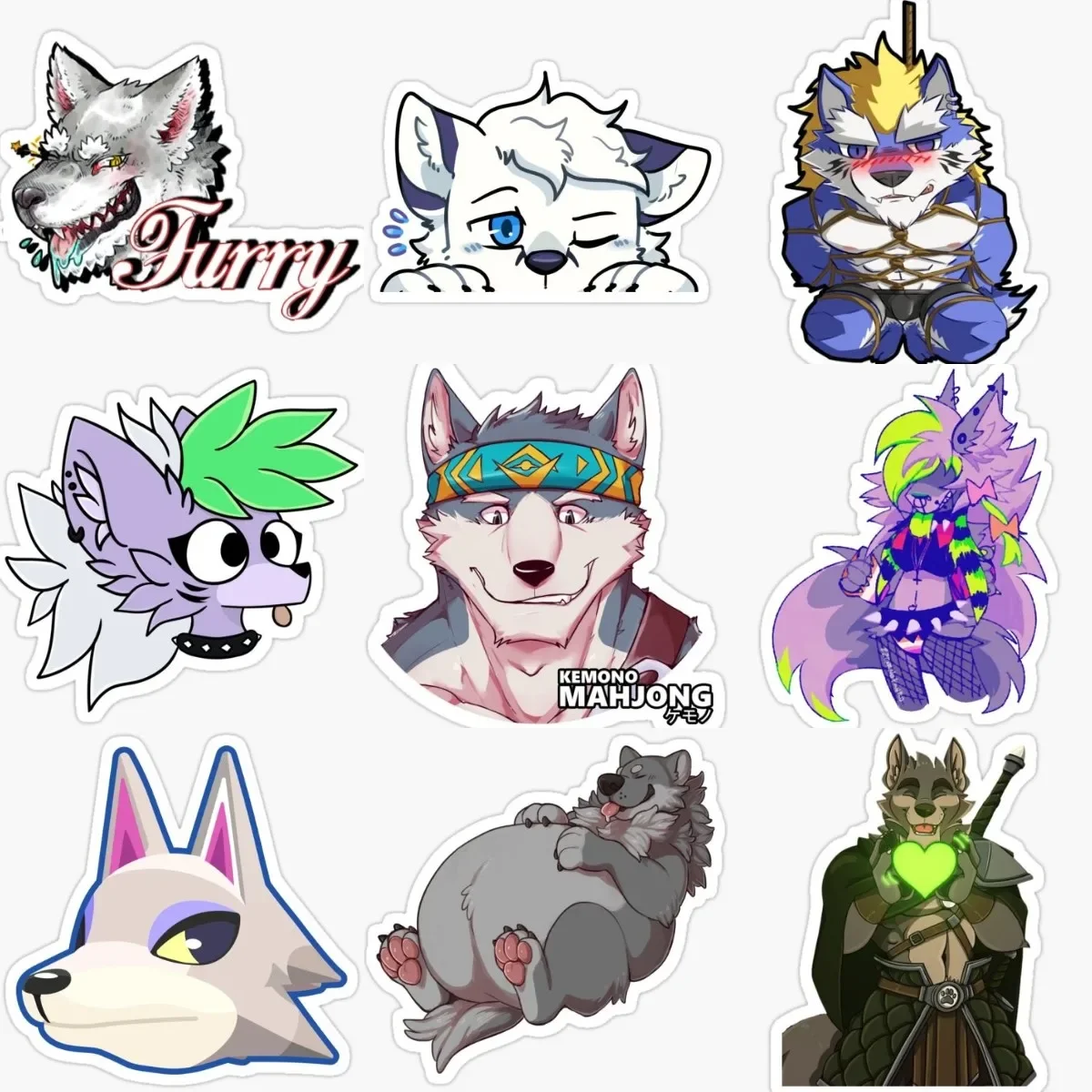 

Anime Furry Wolf Cute Stickers Motorcycle Vinyl Laptop Window Truck Bumper Car Bicycle Wall Room Table Decal Assecories