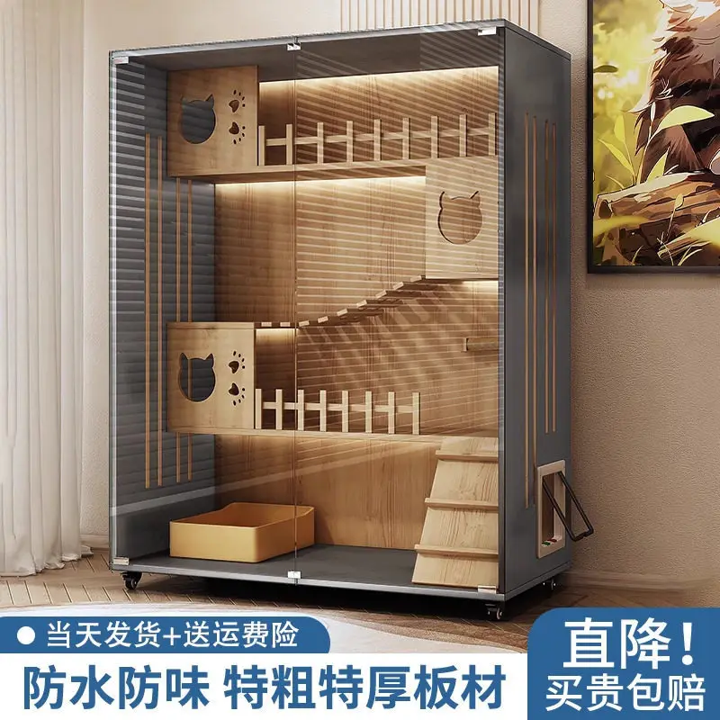 Cat Villa Household Indoor Cat House Nest Large Free Space Cabinet  Climbing Frame Integrated Wooden