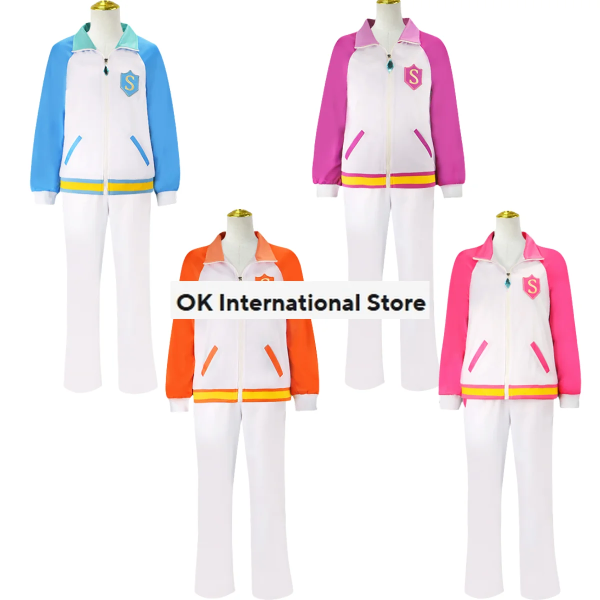 Anime Aikatsu STARS Nijino Yume Nanakura Koharu Sakuraba Rola Cosplay Costume First Quarter Woman Campus Sportswear Suit