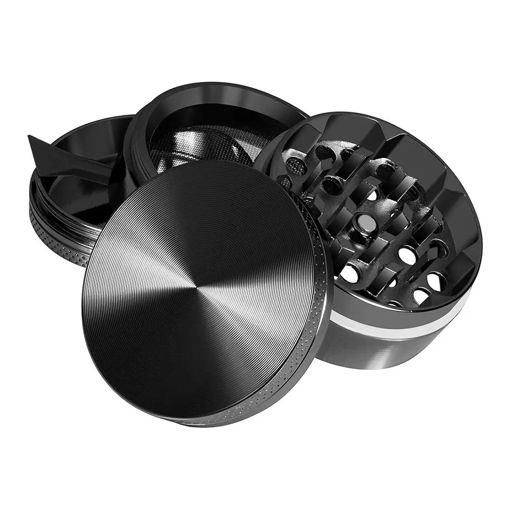 Mini Grinder Grass com Material de Liga de Zinco, Dry Herb Crusher, 4 Camadas, Moinho Manual de Tabaco
