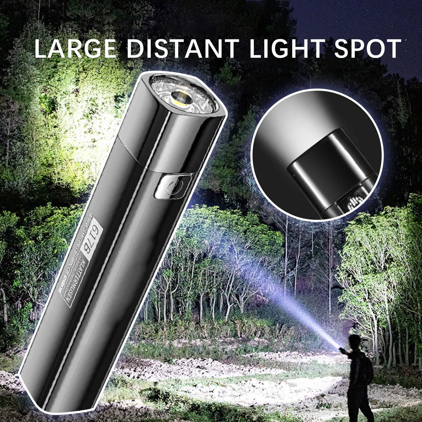 

Handheld Flashlight With Power Banks Waterproof Emergency Flashlight For Hiking Climbing