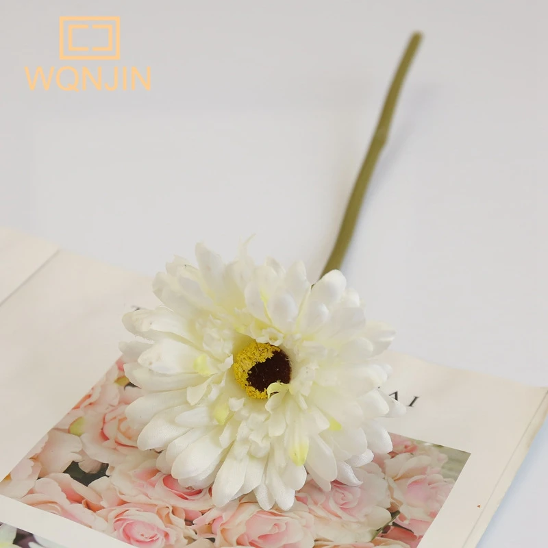 5 Stück, Gerbera künstliche Blume Zweig nach Hause Hochzeit Dekor Chrysantheme Gänseblümchen Blumenstrauß Blumen arrangement Zubehör – Detail 6