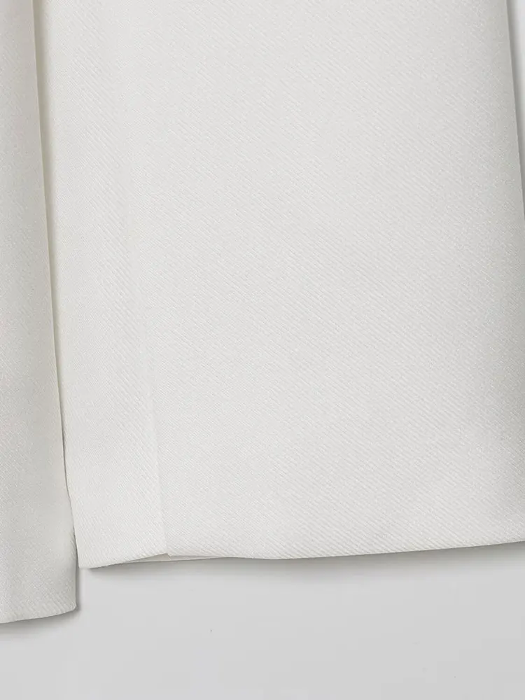 سترة نسائية أنيقة من NLZGMSJ 2025 سترة نسائية أنيقة بياقة على شكل V وأكمام طويلة وجيوب برباط سترة مستقيمة عصرية للمكتب للسيدات