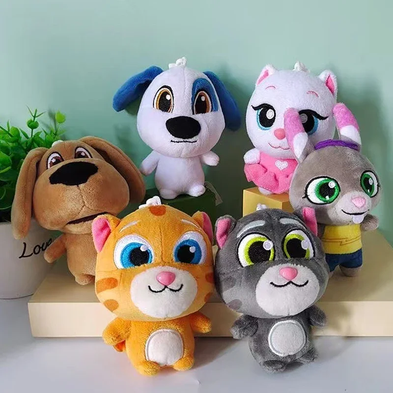 Talking Tom And Friends Plush Toys Cat Tom Angela Soft Stuffed Dolls Cartoon Keychain Plushie Pendant Birthday Christmas Gifts