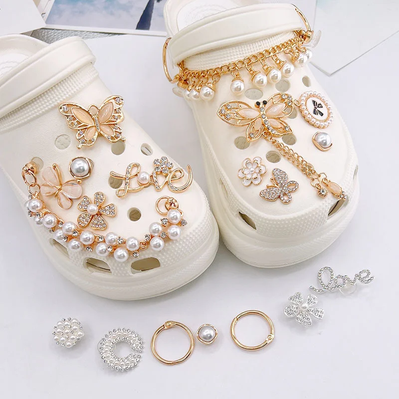 New Xiaoxiangfeng Hole Shoe Charms Accessories Shoe Buckle Pearl Perfume Bottle 3D Shoes Flower DIY Shoes Decorations