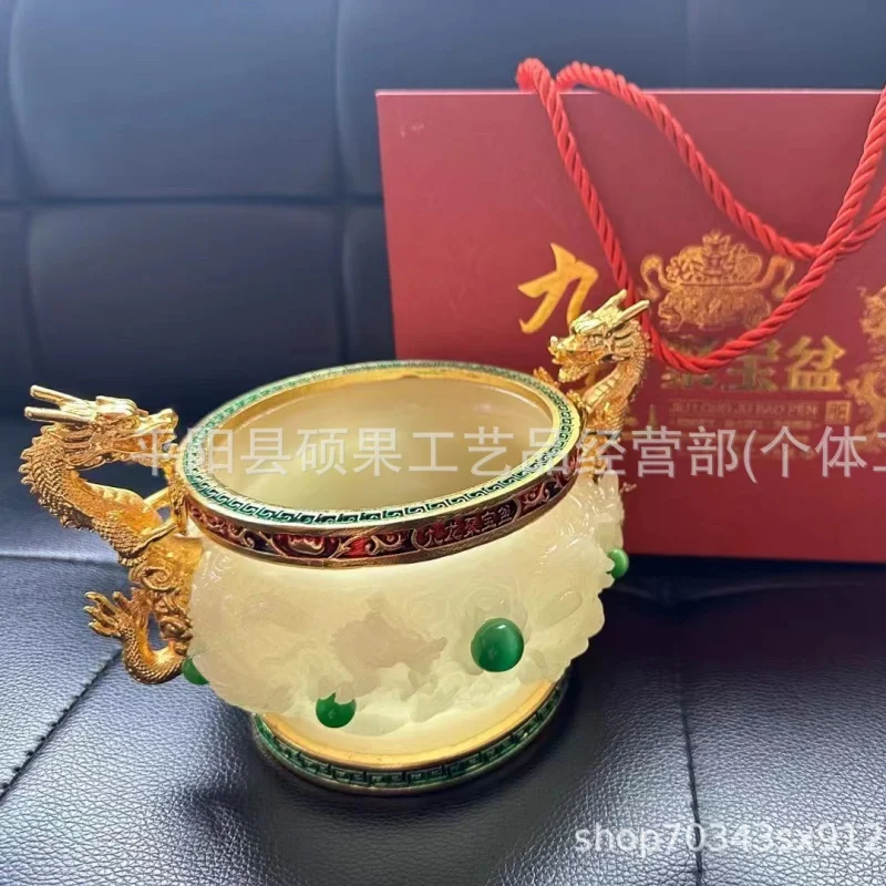 

Head Dragon Treasure Bowl High-end Business Gifts Treasure Basin Ornament TikTok Quality Live Streaming Hit Meeting sale gift