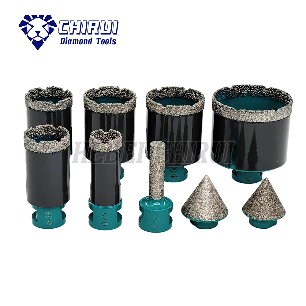 

Diamond Crown Marble Hole Saw Opener Core Drill Bit and Saw Blade Kit Set Box for Porcelain Ceramics Tile