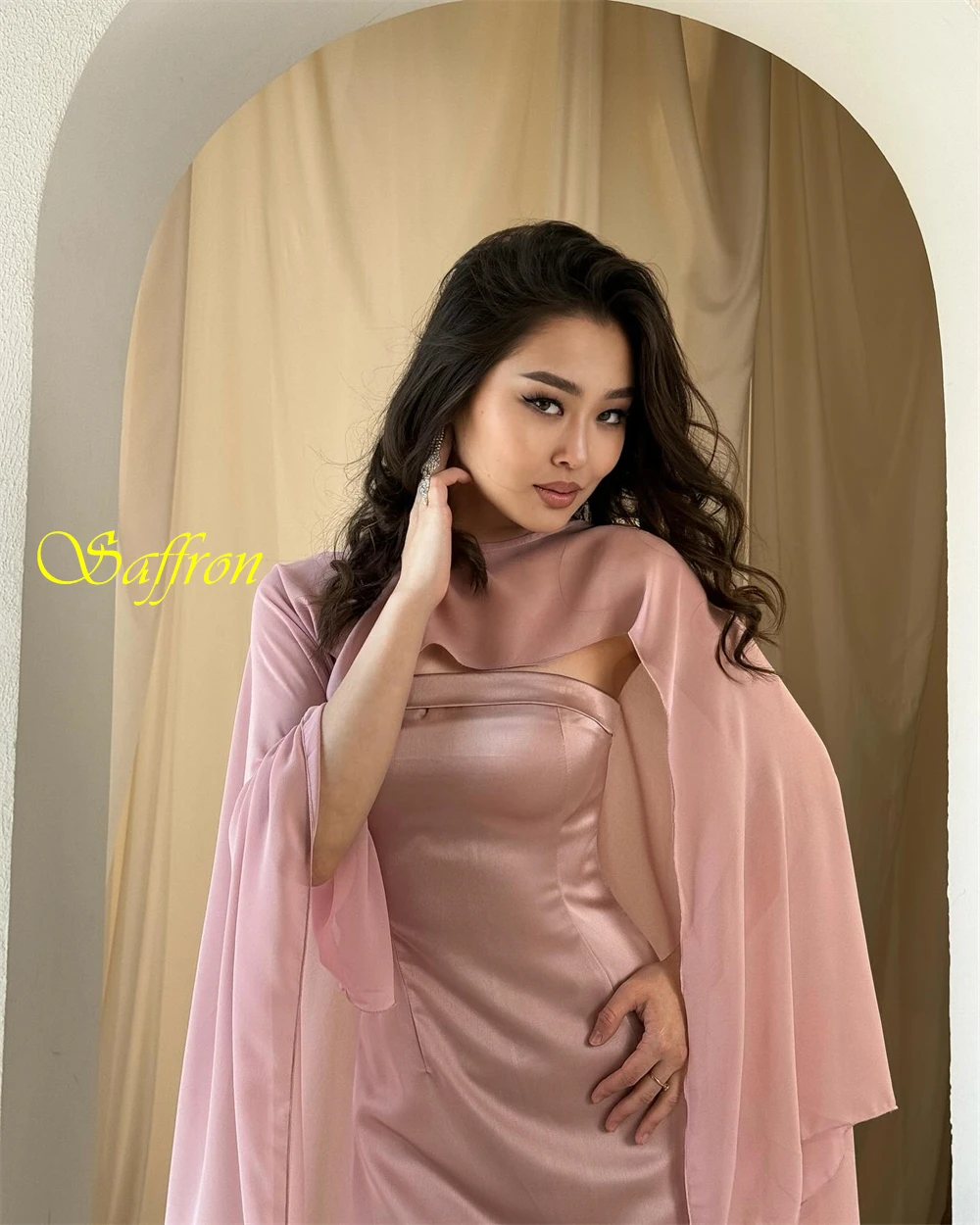Customized O-Neck Shawl Satin Mermaid Evening Dress Classic Party Dresses Temperament  High Quality Special Occasion Gowns