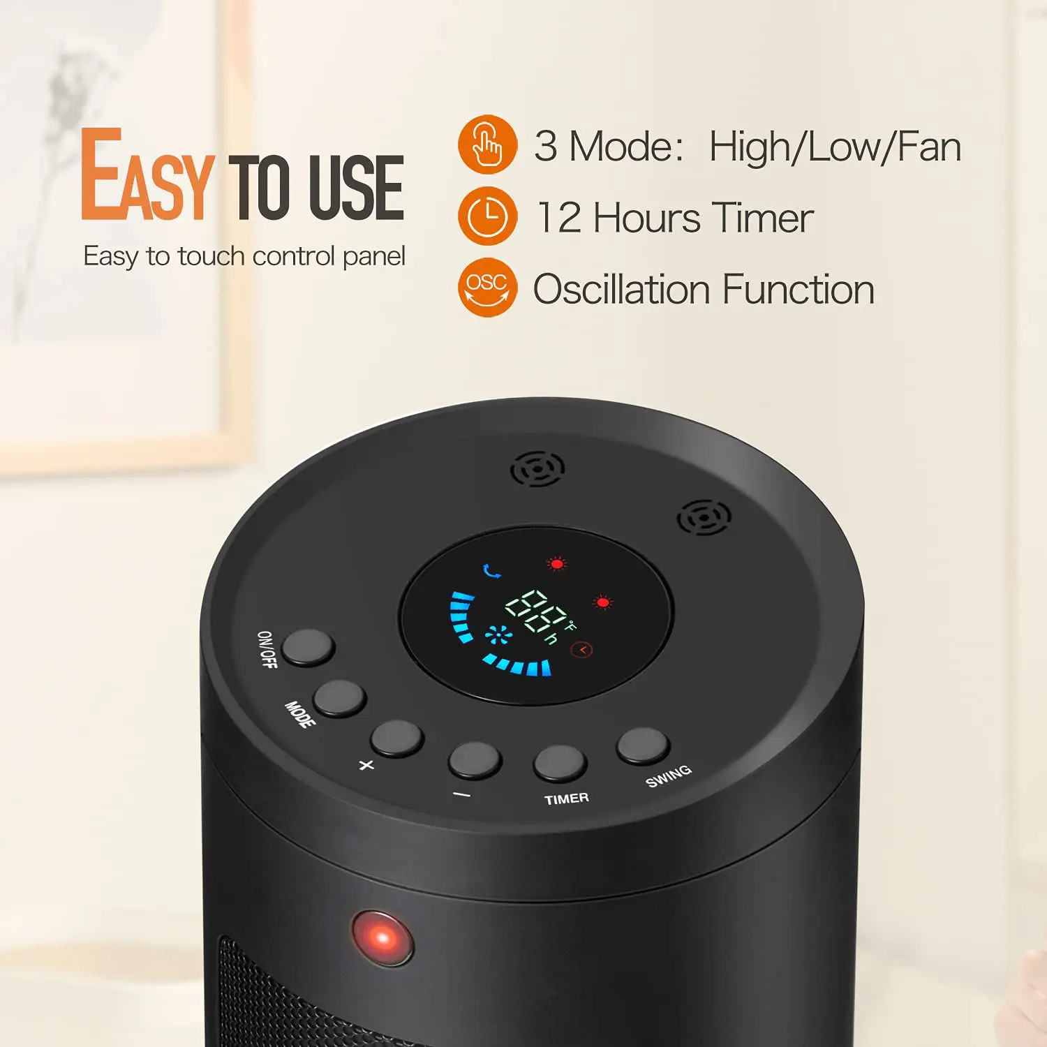 STLF Customized Indoor Smart Remote Control Fast Heating Electric Space Fan Heater