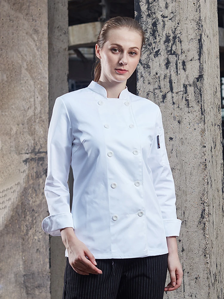 Hotel White Chef Shirt Restaurant Kitchen Cooking Jacket Men and Women Cook Uniform  BBQ Bakery Waiter Double Breasted Overalls