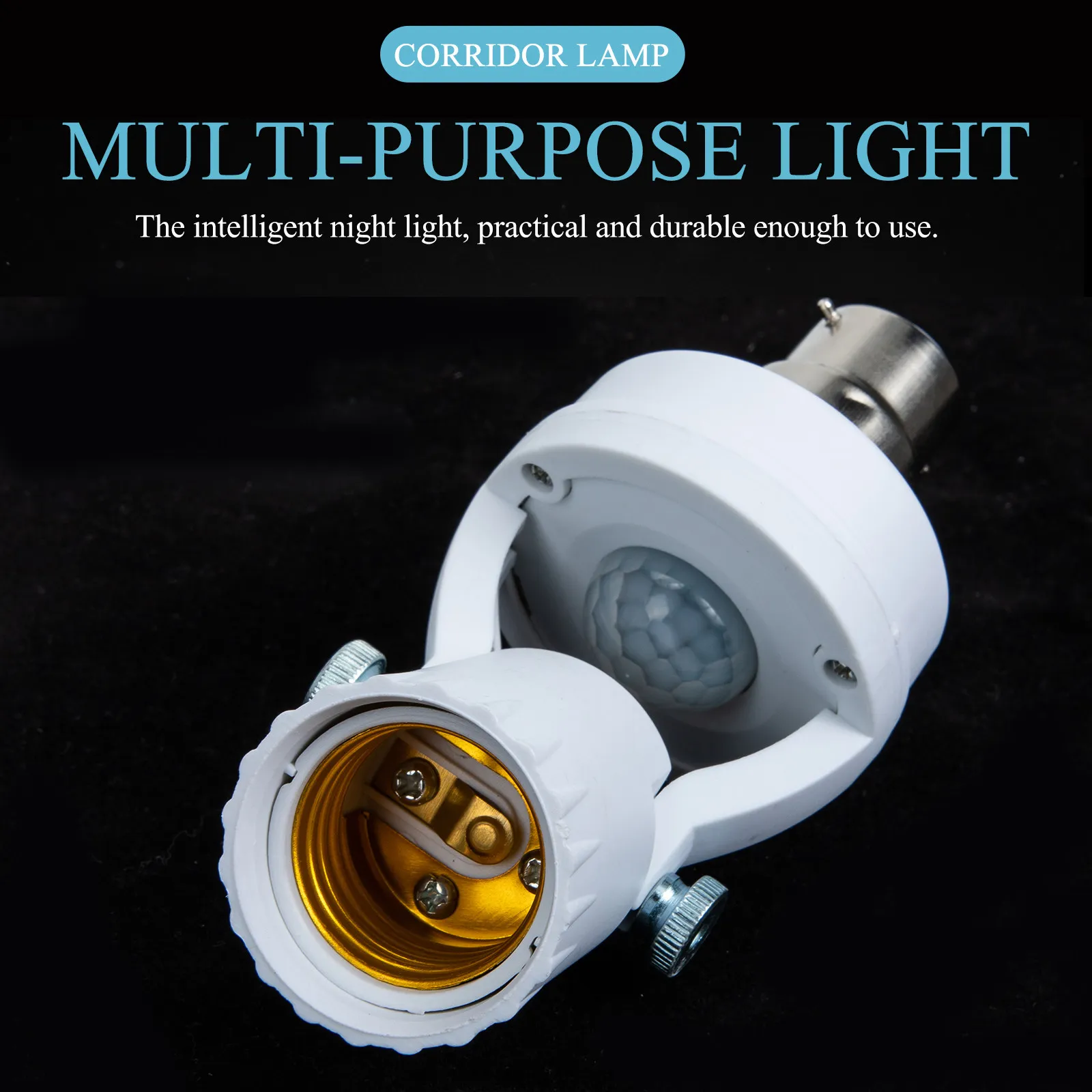 

Датчик движения для лампы B22: регулируемый инфракрасный держатель лампы для помещений и улицы, коридоров, гаражей – стабильная чувствительность, быстрое реагирование