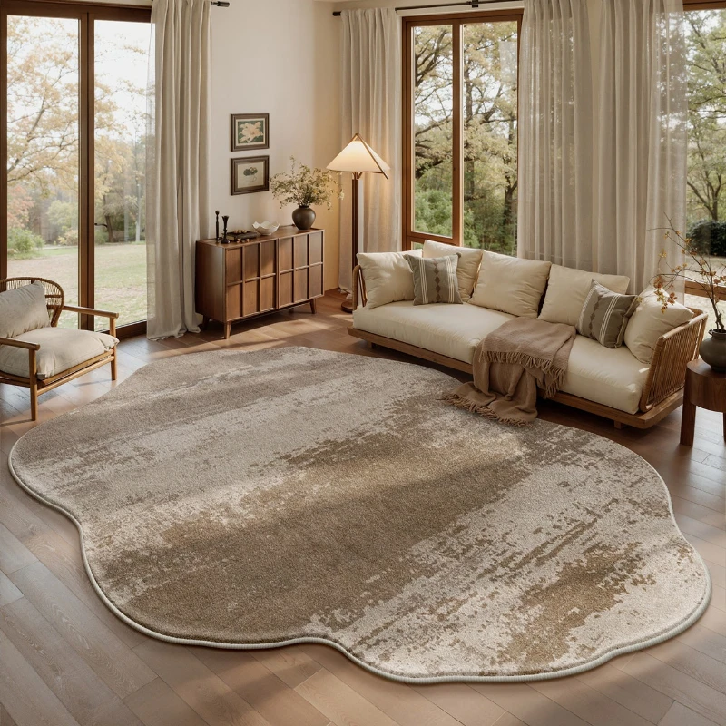 Irregular Shape Living Room Decoration Carpet Fluffy Soft Rugs for Bedroom Retro Style Lounge Floor Mat Thickend Plush Study Rug