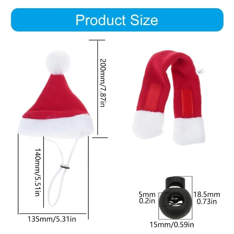 Rose Fleece Costume Set Santa Hat Scarf Canines - Image 6