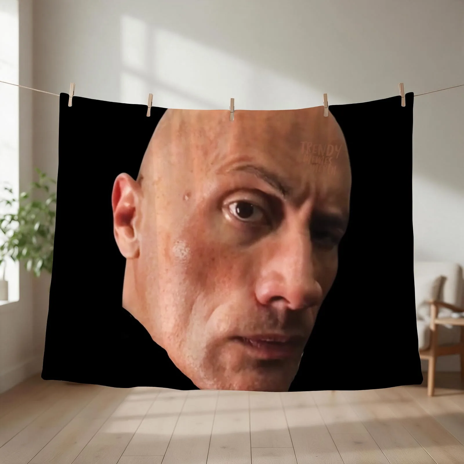 The Rock Eyebrow Raise Face Meme Throw Blanket Luxury Designer funny gift Blankets For Bed halloween Blankets