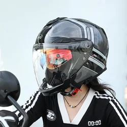 ABS Shell Motorcycle Helmet with Dual Visor Moto Open Face Helmets Dot certified CYRIL R18 Helmets Motorcycle for Men and Women