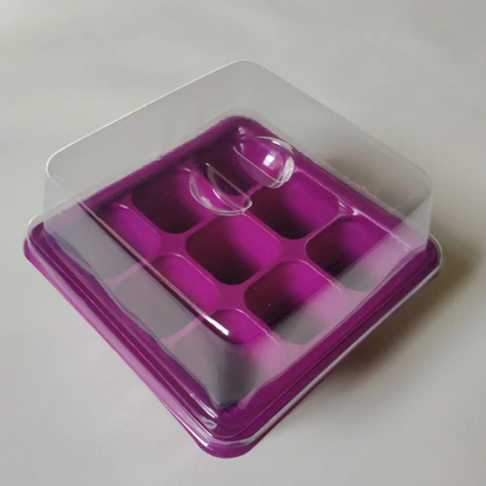 2Pcs High Quality Sprouted Seedling Tray 9 Holes Moisture Heat Preservation Transparent Cover Home Garden Plant Propagator Box