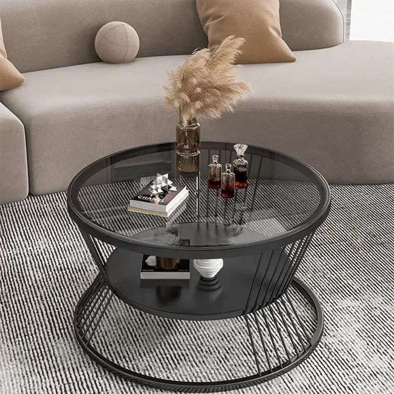 Kleine Wohnung Wohnzimmer Runder Haushalt Minimalistischer Minitisch Moderner leichter Luxus