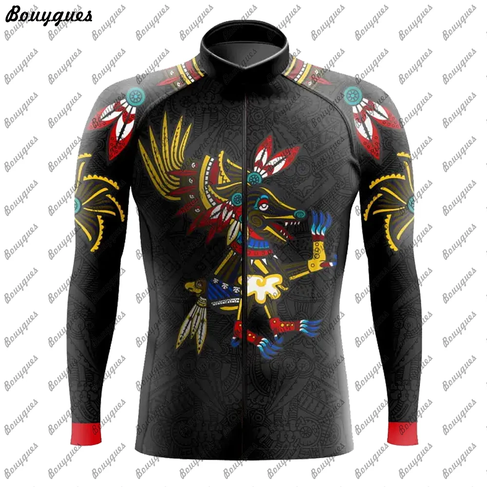 2023 Mexico Team Pro Cycling Jersey Set Long Sleeve Mountain Bike Cycling Clothing Breathable MTB Bicycle Clothes Wear for Mans