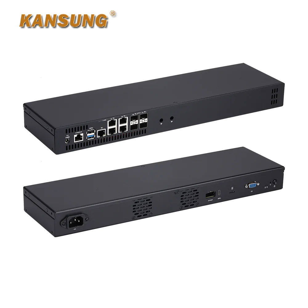Server 1U Rete Hosting 4x10G SFP+ 5x2.5G Intel LAN Denverton Atom C3558 C3758R C3808 C3908 Firewall Mini Router PC