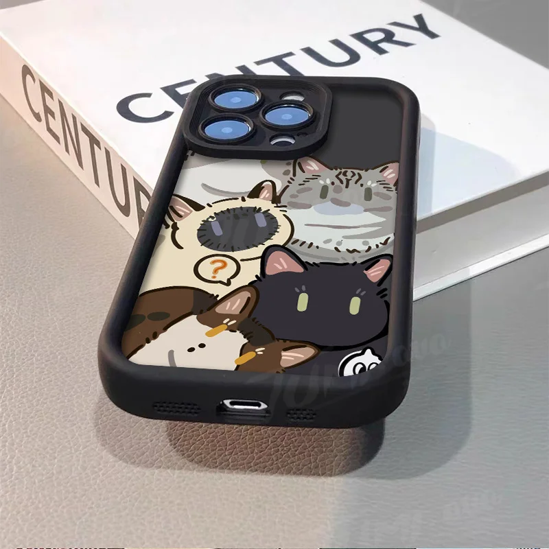 Hand Drawn Cute Kitten Cat Case for Xiaomi Redmi Note 13 12 11 Pro Plus 4G 5G 12S 11S 10S 10 9 9S Redmi 14C 13C 12C A3 12 Cover