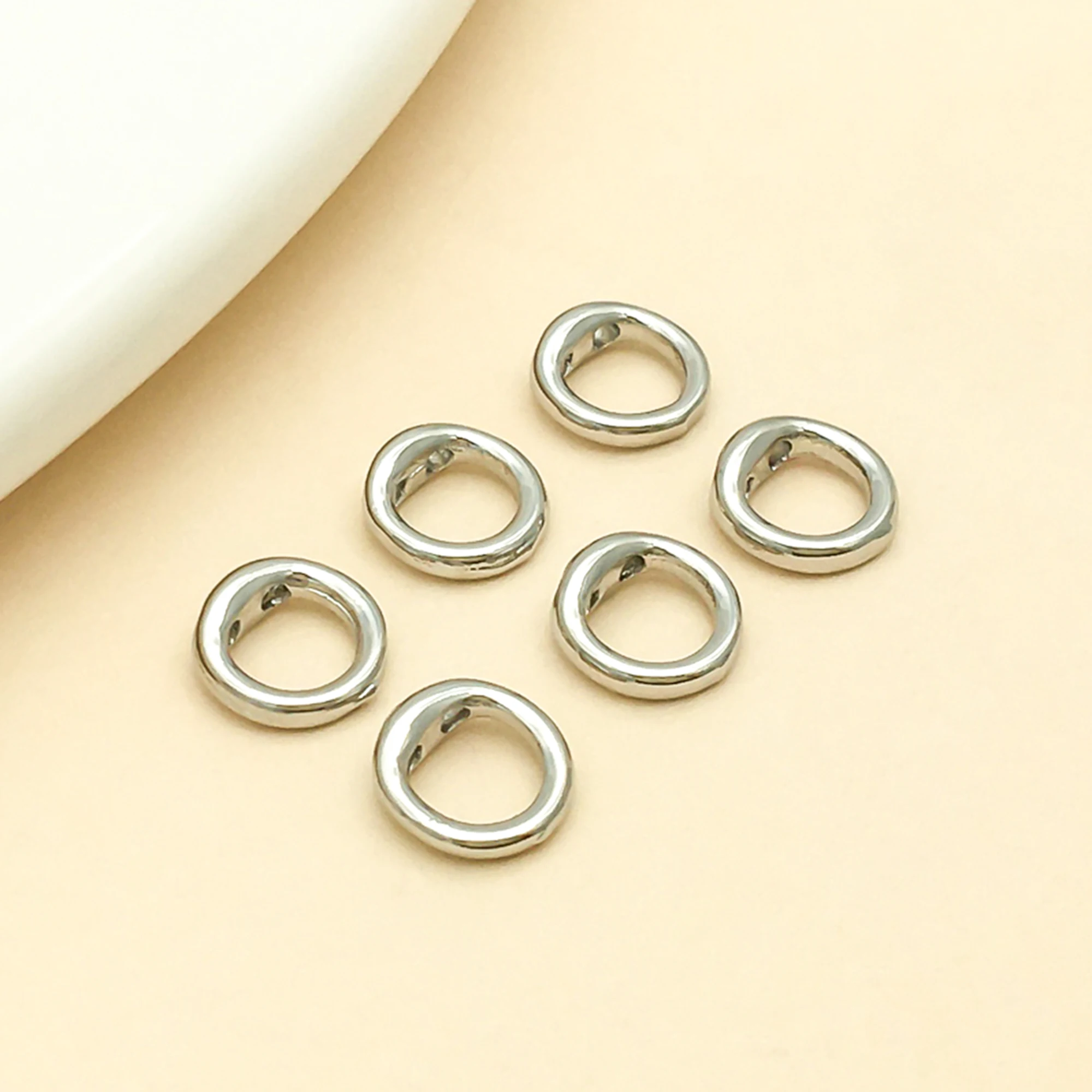 10/20/30 Stück Messing-Endperlenspitze, Doppelloch-Verbindungsringe, Endkappen für Halskette, Armband, Schmuckherstellung, Zubehör, 5/8 mm Durchmesser
